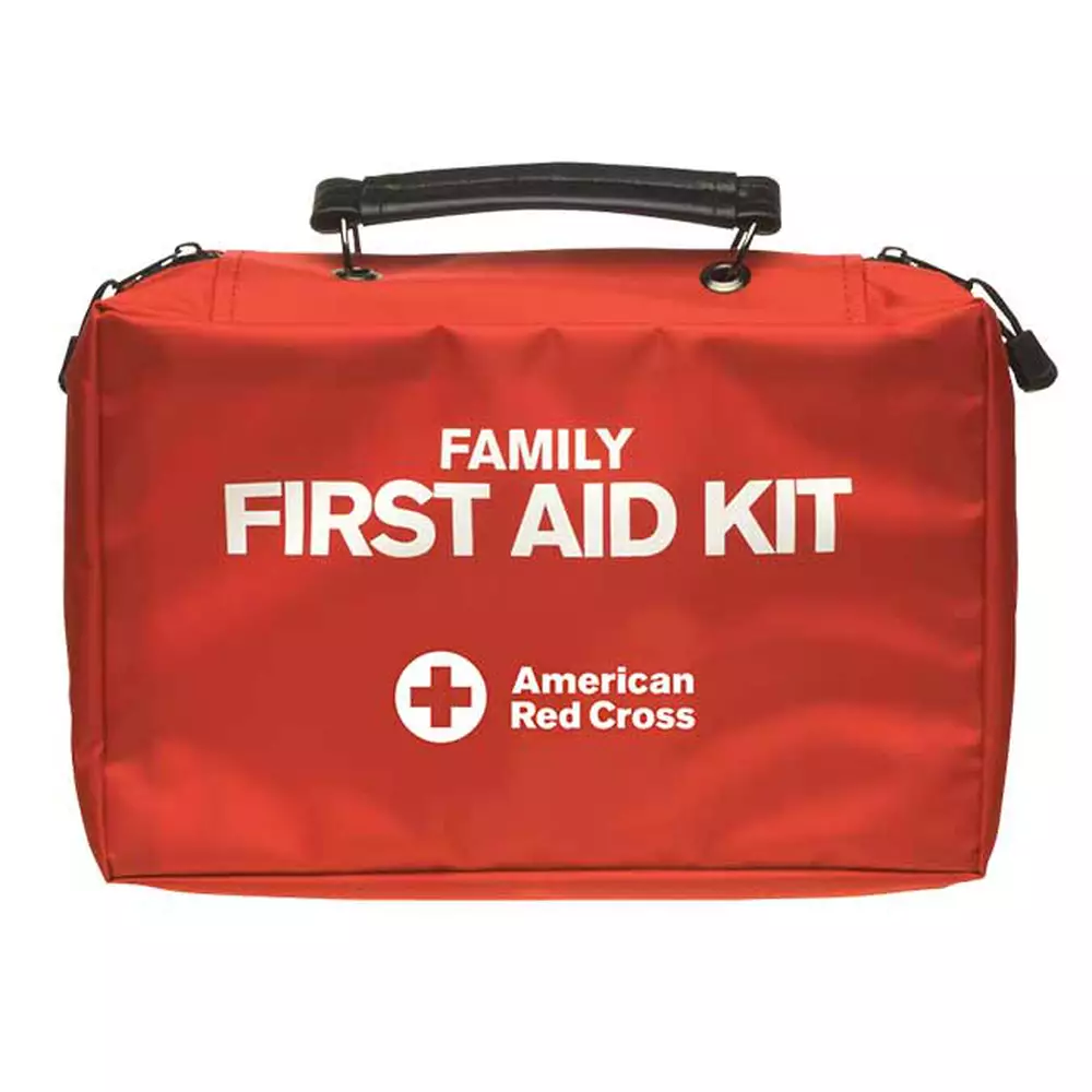 Красная мягкая сумка Family First Aid Kit из карточки Red Cross Store, ID 321275.